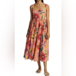 NWT Farm Rio Floral Sea Midi Dress, L